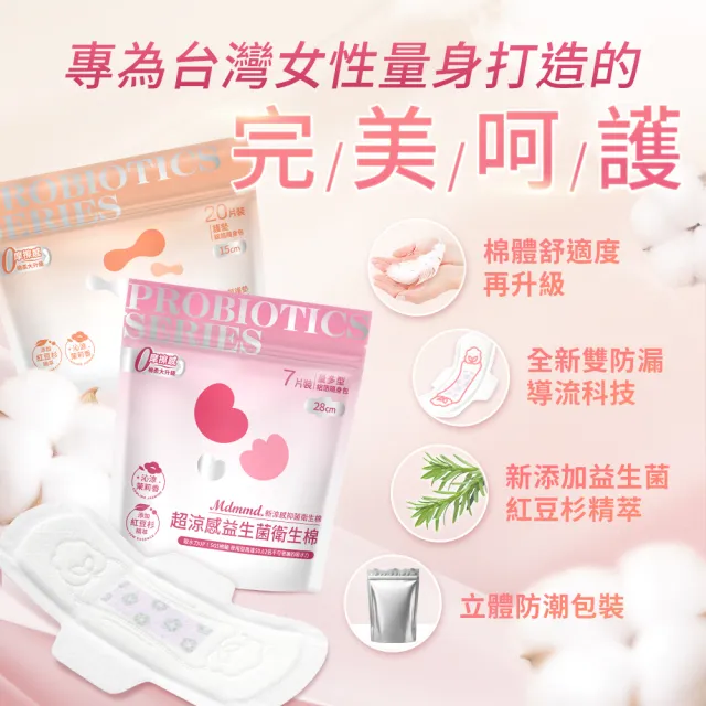 【Mdmmd 明洞國際】超涼感益生菌衛生棉12入組(一般型/ 量多型/夜用型/護墊/褲型)