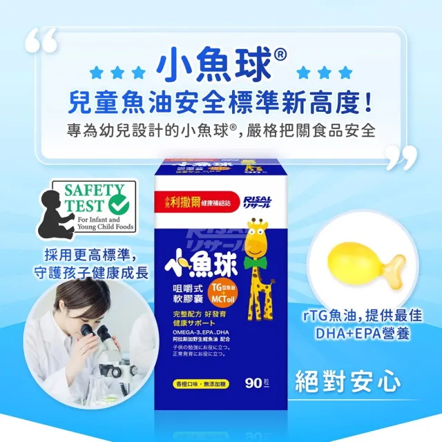 【小兒利撒爾】小魚球90粒x2+綜合乳鐵 90包x1(180粒+90包)