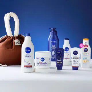 【NIVEA 妮維雅】限量嫩膚禮盒-密集修護乳液+無香修護霜+護手霜+身體乳液
