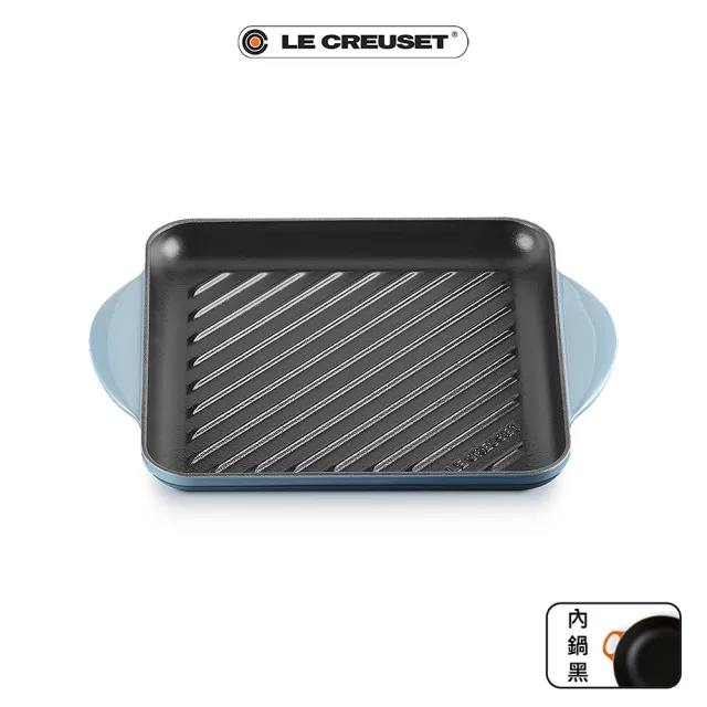 【Le Creuset】琺瑯鑄鐵鍋雙耳正方烤盤24cm(無花果/藍色迷霧/火焰橘/藍鈴紫)4色選1