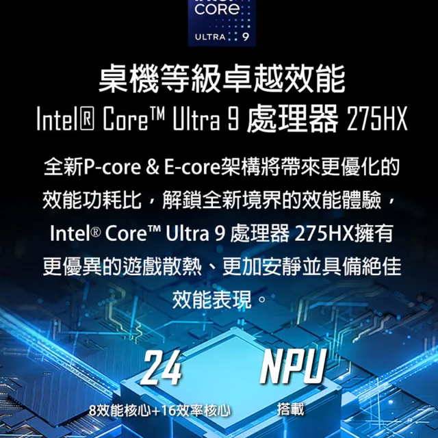 【MSI 微星】18吋U9-275HX  RTX5060 AI電競筆電(Crosshair 18 HX/16G/1T SSD/W11/A2XWFKG-058TW)