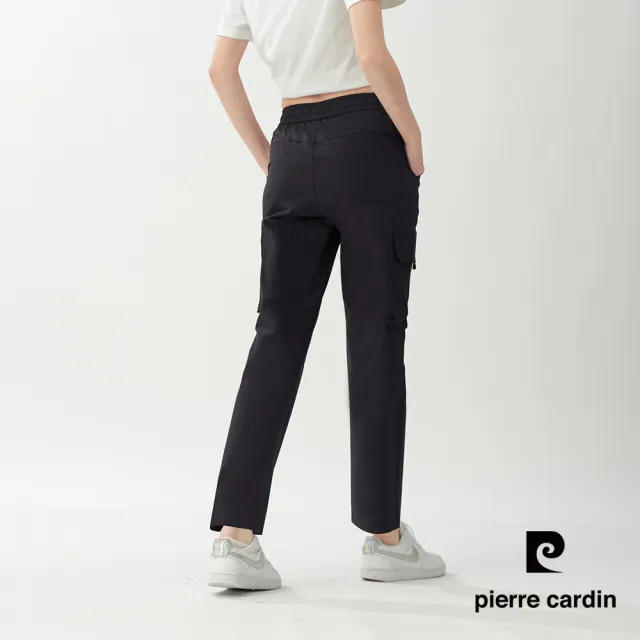 【pierre cardin 皮爾卡登】網路獨家 女款 快乾透氣輕量機能工裝長褲/寬褲-黑色(8267883-99)