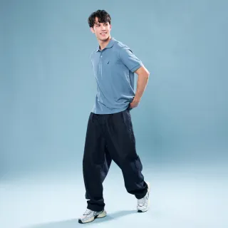 【NAUTICA】官方旗艦 男裝 百搭休閒短袖POLO衫-莫蘭迪藍色
