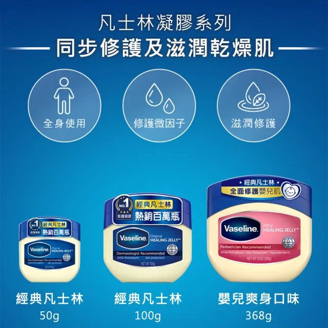 【Vaseline 凡士林】官方直營 經典嬰兒高純修護凝膠368g