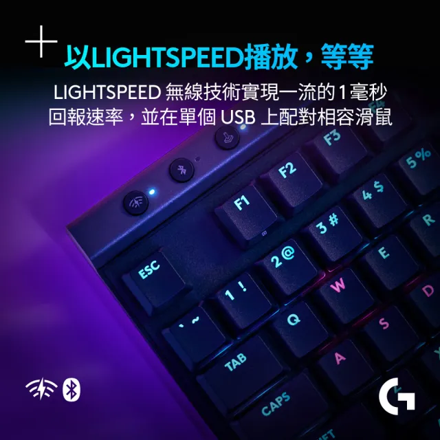 【Logitech G】G515 TKL輕薄無線機械式電競鍵盤(觸感軸)