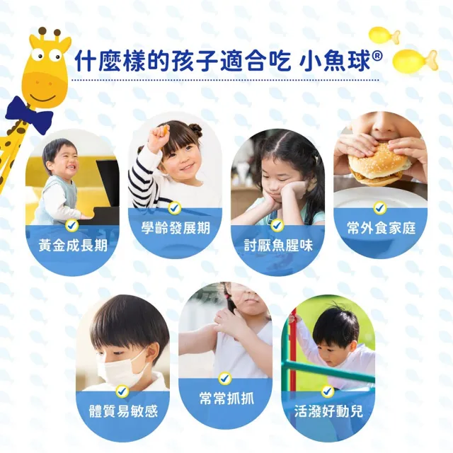 【小兒利撒爾】小魚球 咀嚼式軟膠囊 90粒2瓶組 共180粒(TG型魚油、Omega3、DHA、EPA、無魚腥味)