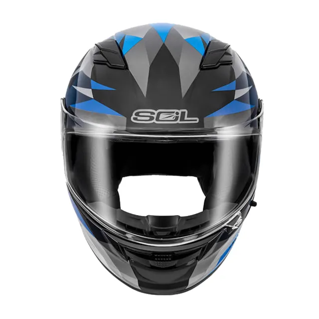 【SOL】SF-6 獨角獸 黑/藍 全罩式安全帽(內襯│鏡片│內藏墨鏡│加強型眼鏡溝)