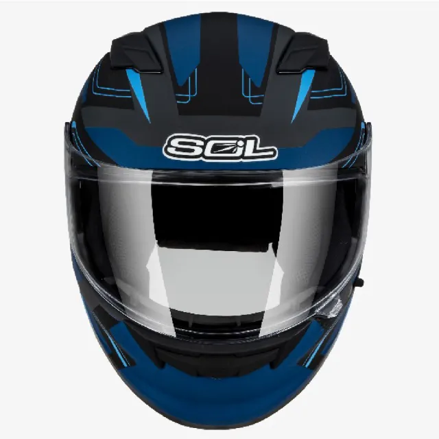 【SOL】SF-6 超新星 消光灰/黑藍 全罩式安全帽(內襯│鏡片│內藏墨鏡│加強型眼鏡溝)