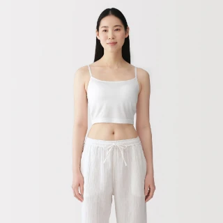 【MUJI 無印良品】女柔滑半截罩杯式細肩帶(白色/黑色/摩卡棕/淡桃紅)