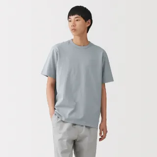 【MUJI 無印良品】男水洗粗織圓領短袖T恤(白色/黑色/暗藍/深綠/淺藍/煙燻藍/深灰/原色)