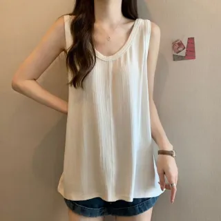 【Uicy】韓版寬鬆遮內搭無袖背心 小可愛背心衣服女裝上衣 V420