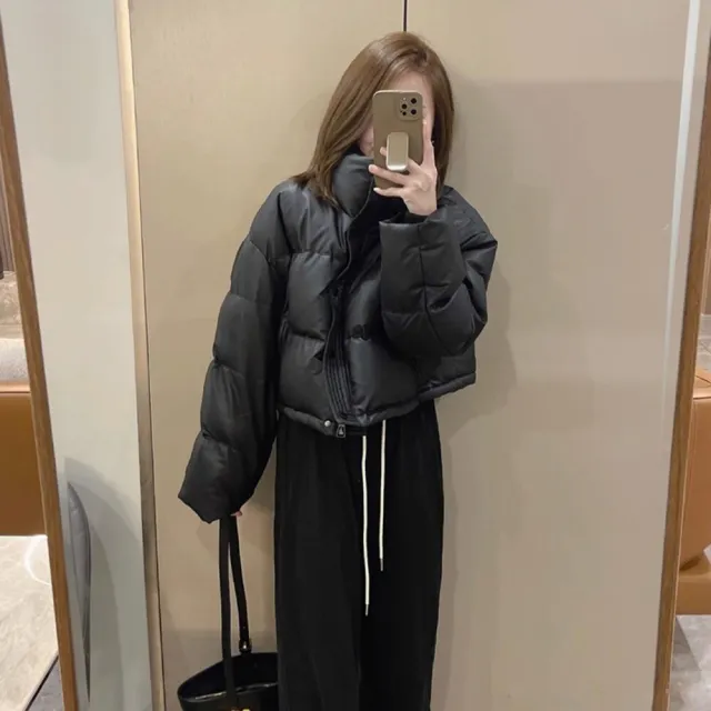 【Uicy】韓版高級感寬鬆立領皮外套 外套防曬外套女裝上衣 J364