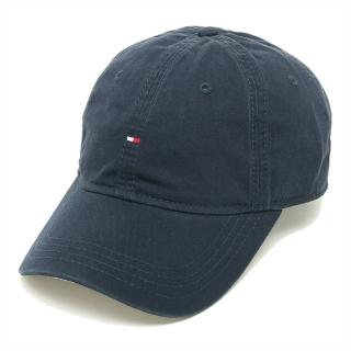 【TOMMY HILFIGER】TOMMY 年度爆款經典刺繡Logo可調式鴨舌老帽-深藍色(平輸品)