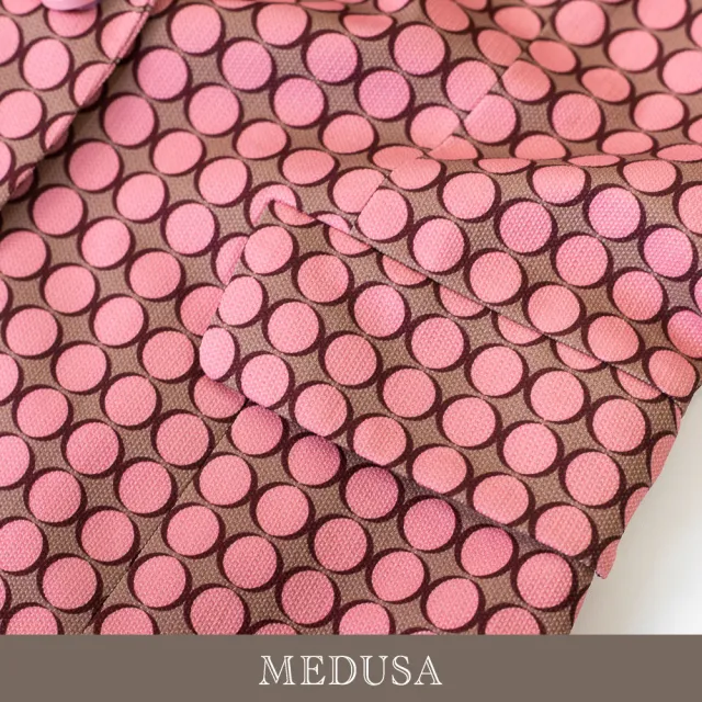 【MEDUSA 曼度莎】現貨-桃粉復古印花休閒西裝外套（M-XL）｜西裝外套 印花外套 女休閒外套