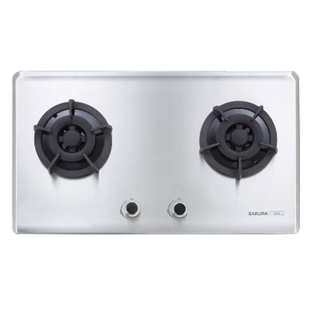 【櫻花】二口髮絲紋不鏽鋼面板易清檯面爐(G2522S 原廠技師到府基本安裝)