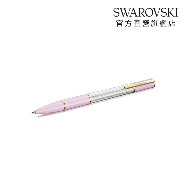 【SWAROVSKI 施華洛世奇】官方直營 Crystalline Lustre 圓珠筆 粉紅色 鍍金色 | 5693725