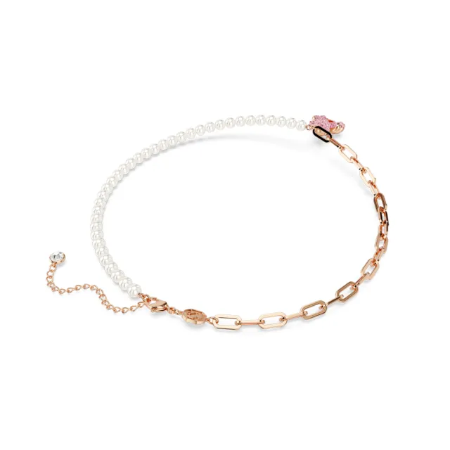 【SWAROVSKI 施華洛世奇】官方直營 Teddy 鏈墜 水晶珍珠 泰迪熊 粉紅色 | 5669166