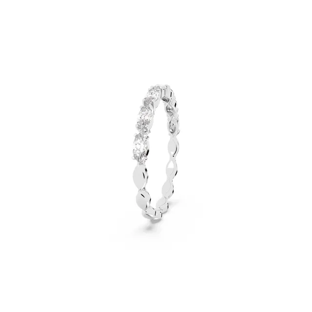 【SWAROVSKI 施華洛世奇】官方直營 Matrix Vittore 戒指 欖尖形切割 白色 鍍白金色(情人節禮物)