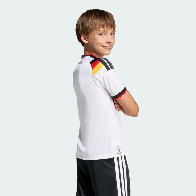 【adidas 愛迪達】世界盃 德國 主場球迷版 短袖球衣  吸濕排汗 童裝 JZ4560