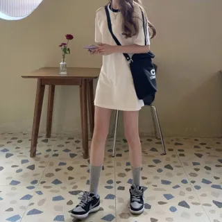 【Uicy】韓版小個子顯瘦休閒中長款連衣裙 連身裙 吊帶裙 吊帶S203