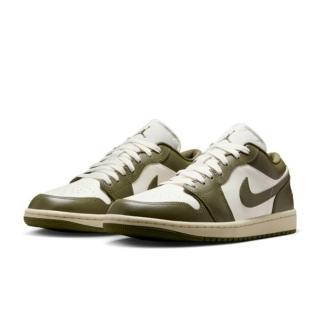 【NIKE 耐吉】W Jordan 1 Low 橄欖綠 皮革 舒適 復古 休閒鞋 女鞋 DC0774-122