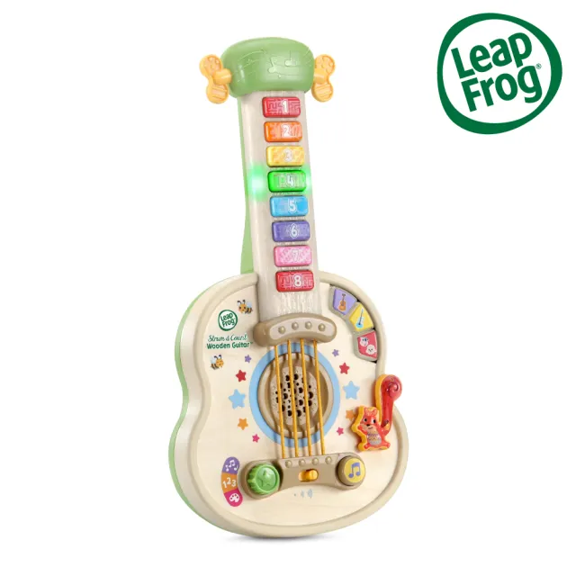 【LeapFrog】彩色數數木吉他(仿真的木吉他 上方弦鈕可旋轉調音)