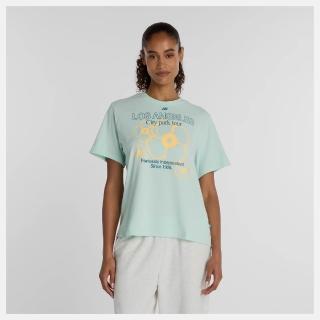 【NEW BALANCE】NB 短袖上衣 女 美規 綠 WT61P0NDCOJ