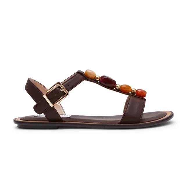 【steve madden】繽紛串珠平底涼鞋 CARPERTINA-B(咖色)