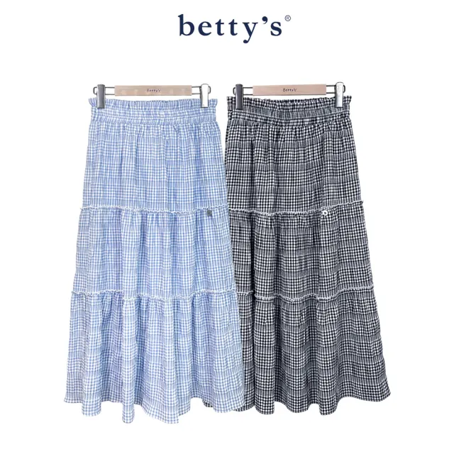 【betty’s 貝蒂思】格紋泡泡布蛋糕長裙(共二色)