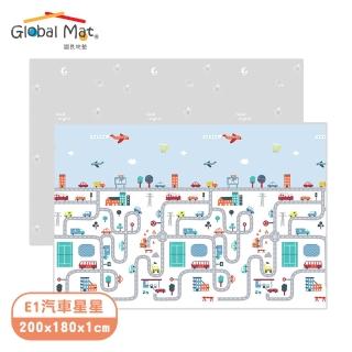 【Global mat】國民地墊 XPE 大尺寸 1cm 輕量摺疊地墊 - 汽車星星 E1 (200 x 180 x 1CM)