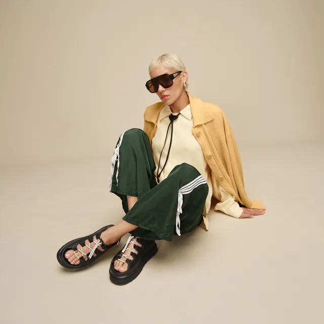 【UGG】涼鞋女鞋 厚底涼鞋 抽繩涼鞋 GoldenGlow Toggle 黑色 UG1179370BLK