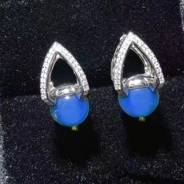 【勝弘珠寶】多明尼加藍珀獨特時尚耳環(藍珀耳環)