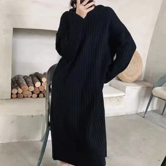 【Uicy】韓版寬鬆長版針織上衣 連身裙 吊帶裙 吊帶褲 女裝S162