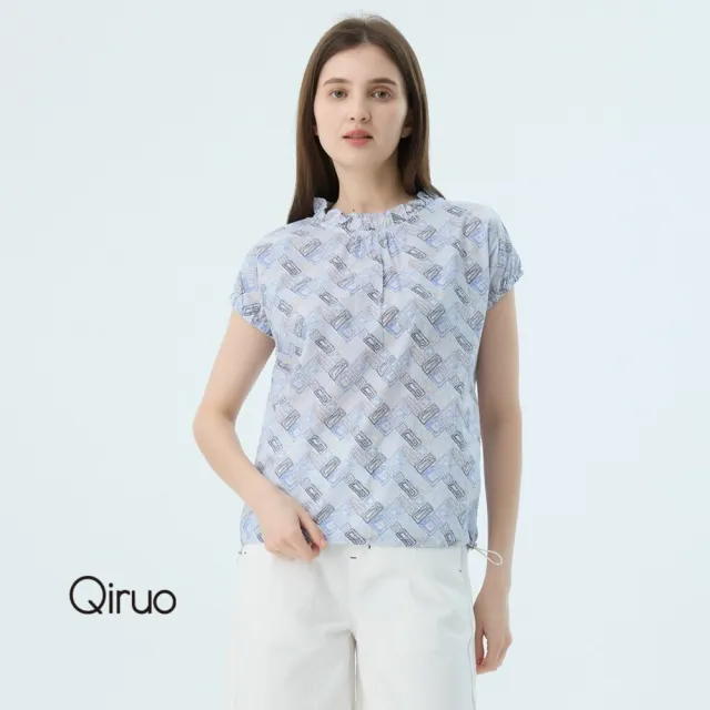 【Qiruo 奇若名品】春夏專櫃精品多色短袖上衣2517A  方塊女裝