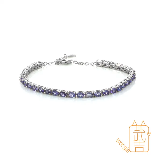 【Woogie武吉珠寶】精品滿圈丹泉石純銀手鍊(橢圓滿圈3-4mm)