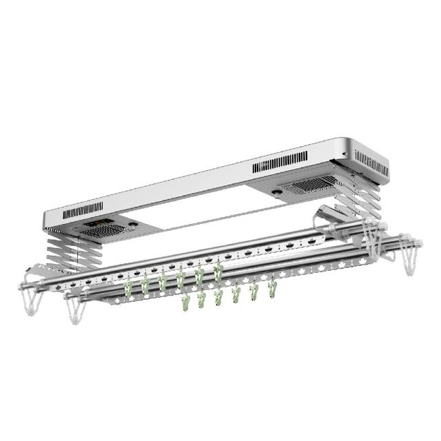 ORLANT歐蘭特 OT-12-HS 雙桿曬衣架採用耐用鋁合金材質，1組一套，適合陽臺或室內使用。主機尺寸125x8x31cm，桿長144cm可延伸至230cm，昇降高度達120cm，承載力高達35kg，輕鬆收曬衣物。產地中國，品質保證，伸縮設計方便調整空間。