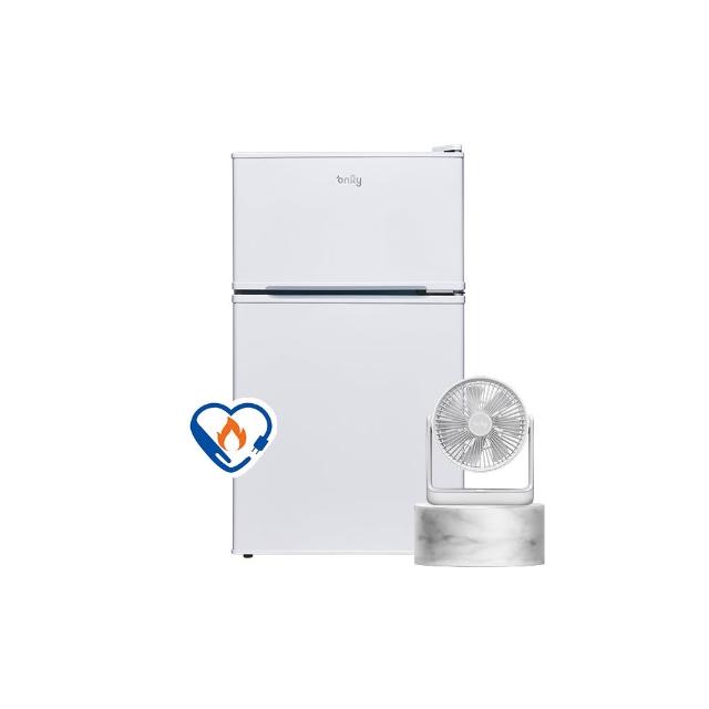 【only】贈DC變頻小縫扇-小房東90公升1級冰箱OR90-RM02美型簡約白福利品(節能標章90L雙門 贈品市價1990)