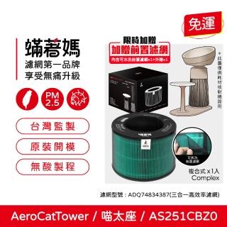 【Mitewithmom 蟎著媽】濾網 適用 LG樂金 AeroCatTower 喵太座 貓皇椅 AS251CBZ0 寵物空氣清淨機