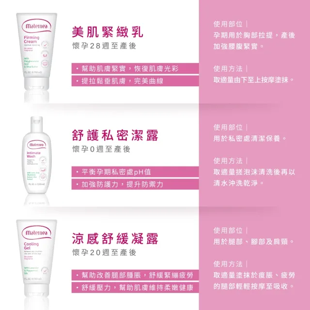 【媽咪莉娜】無痕美體霜150ml+彈力潤膚油100ml+美肌緊緻乳 150ml(妊娠油/孕期保養)