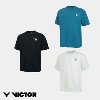 【VICTOR 勝利體育】針織T恤 中性款(T-60032 A/B/C 霜花白/風暴藍/黑)