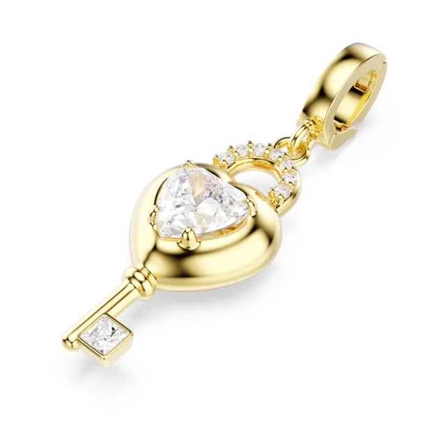 【SWAROVSKI 施華洛世奇】官方直營 Idyllia Charm 心與鑰匙 混合式切割  愛神系列 | 5742959 (情人節禮物)