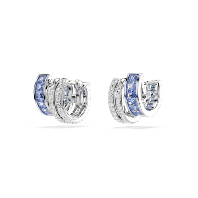【SWAROVSKI 施華洛世奇】官方直營 Connexus 大圈耳環 混合式切割 藍色 | 5690030