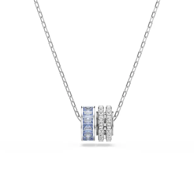 【SWAROVSKI 施華洛世奇】官方直營 Connexus 鏈墜 `Love is around`藍色鍍白金色