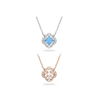【SWAROVSKI 施華洛世奇】官方直營 Una 項鏈 幸運草 玫瑰金色/藍色 (2色任選)