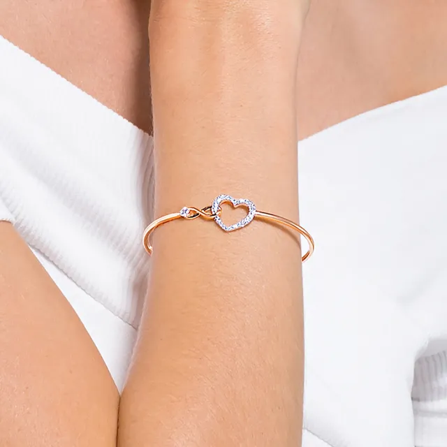 【SWAROVSKI 施華洛世奇】官方直營 Infinity 手鐲 無限符號和心形 愛心 | 5518869