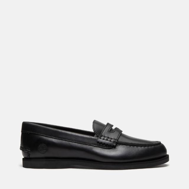 【Timberland】女款黑色經典帆船便鞋(A5MXNW02)