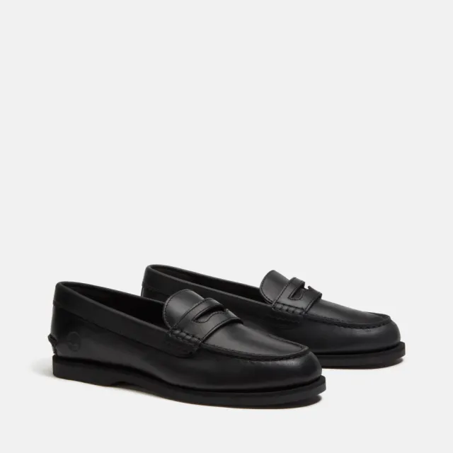 【Timberland】女款黑色經典帆船便鞋(A5MXNW02)