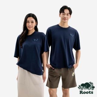 【Roots】Roots中性-SPRING SHADE BEAVER 73 短袖上衣(深藍灰)