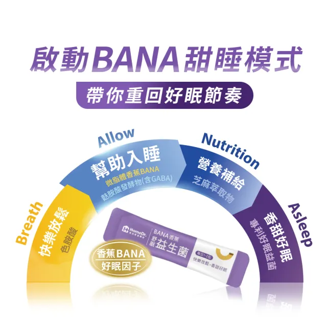 【Home Dr.】BANA香蕉舒眠益生菌x1盒(2g/包  30包/盒  快樂放鬆  香甜好眠)