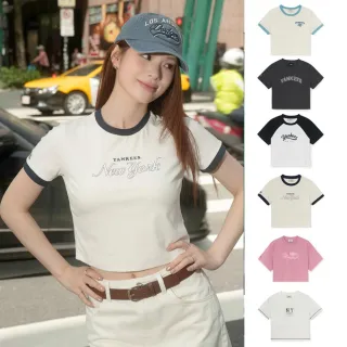 【MLB】女版短版T恤 短袖上衣 Varsity系列 紅襪/洋基隊(3FTSB0453/3FTSV0453/3FTSV0553-多款任選)